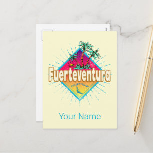 Cartes Pour Fêtes Annuelles Fuerteventura Surfer Canaries Vintage