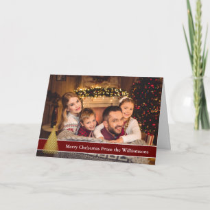 Cartes Pour Fêtes Annuelles Full Photo Postcard Gold Christmas Tree Your Text