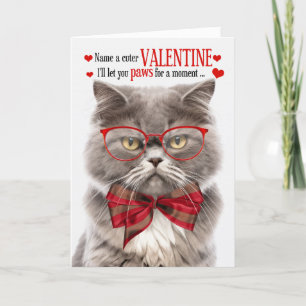 Cartes Pour Fêtes Annuelles Fumer Gris Perse Chat Valentine Feline Humour