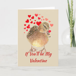 Cartes Pour Fêtes Annuelles Fun Be My Valentine Lucky Ducky Cute Duck Card