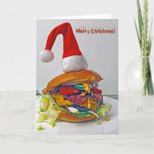 Cartes Pour Fêtes Annuelles Fun Burger Love Christmas Card!