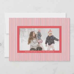 Cartes Pour Fêtes Annuelles Fun Candy Rouge Joyeux Noël Pin Stripe Photo