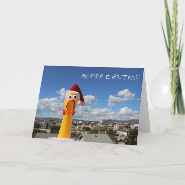 Cartes Pour Fêtes Annuelles Fun Chicken Christmas Greeting Card! (Devant)