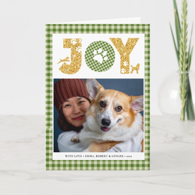 Cartes Pour Fêtes Annuelles Fun Chien Paw Script JOIE Moderne (Devant)