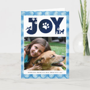 Cartes Pour Fêtes Annuelles Fun Chien Paw Script JOIE Moderne