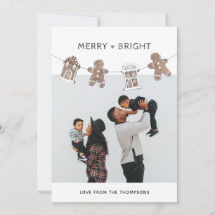 Cartes Pour Fêtes Annuelles Fun Gingbread En vichy Photo de famille