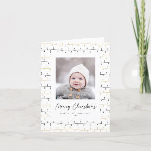 Cartes Pour Fêtes Annuelles Fun Gold Noir ornements de Noël Simple Blanc