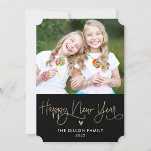 Cartes Pour Fêtes Annuelles Fun Greeting EDITABLE COLOR New Year Photo Card