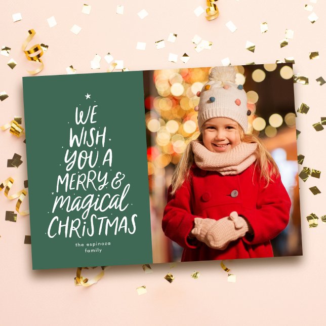 Cartes Pour Fêtes Annuelles Fun Joyeux arbre de Noël simple photo (Créateur téléchargé)