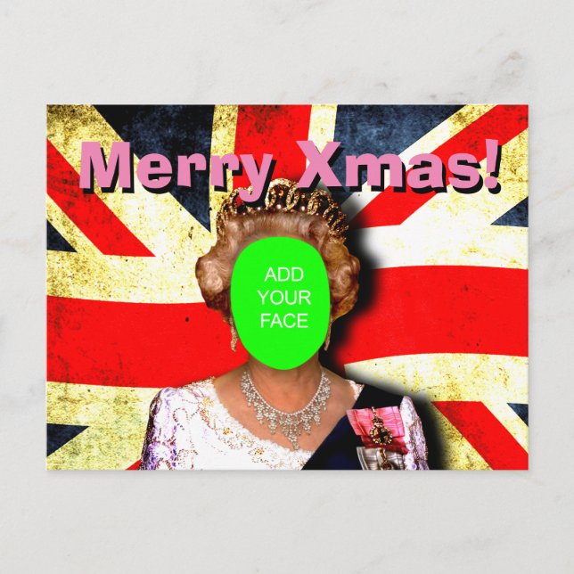 Cartes Pour Fêtes Annuelles Fun punk personnalisé Queen Noël salutation... (Devant)