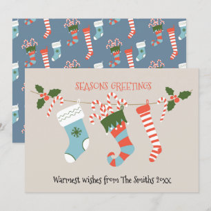 Cartes Pour Fêtes Annuelles Fun Red Script Green Bas Sucre de canne Floral