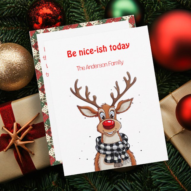 Cartes Pour Fêtes Annuelles Fun reindeer Rudolph christmas wishes Postcard (Créateur téléchargé)