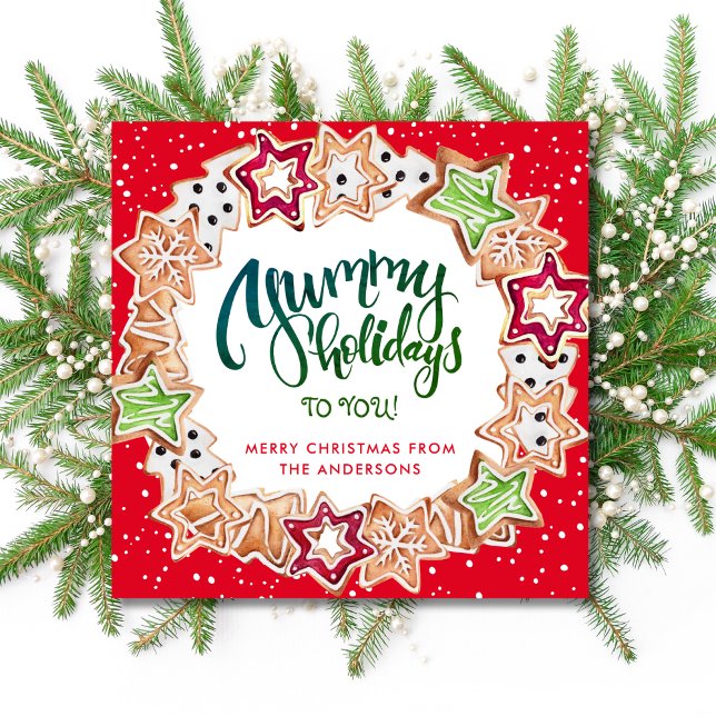 Cartes Pour Fêtes Annuelles Fun Yummy Christmas Cookie Holiday Card (Créateur téléchargé)
