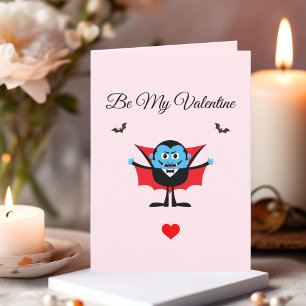 Cartes Pour Fêtes Annuelles Funky Be My Valentine Cartoon Vampire Bat