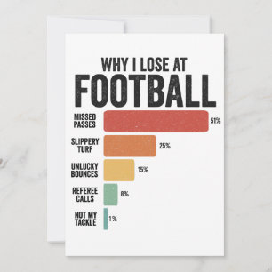 Cartes Pour Fêtes Annuelles Funky Football Sport Pourquoi Je Perds Au Jeu De R