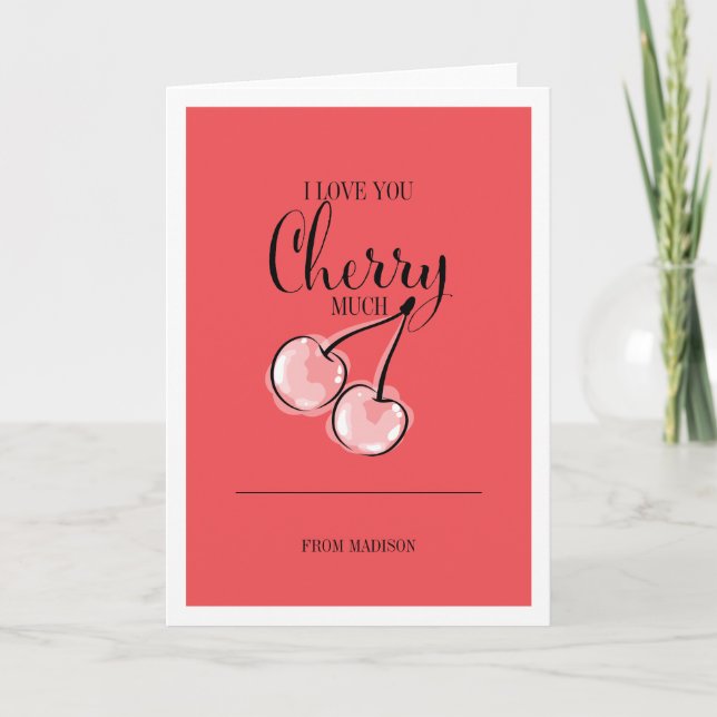 Cartes Pour Fêtes Annuelles Funky Fruit Pun Cherry Valentine Card (Devant)