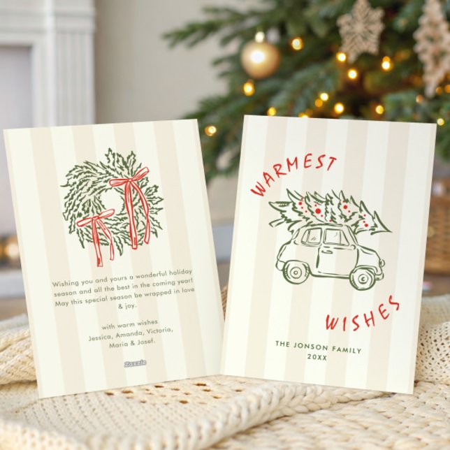 Cartes Pour Fêtes Annuelles Funky Hand Drabble Retro Christmas (Créateur téléchargé)