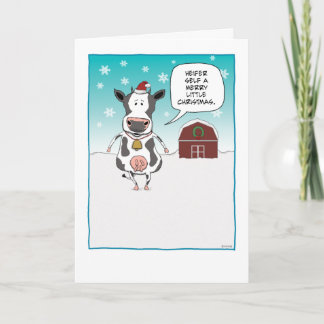 Cartes Pour Fêtes Annuelles Funky Heifer Self Cow Noël