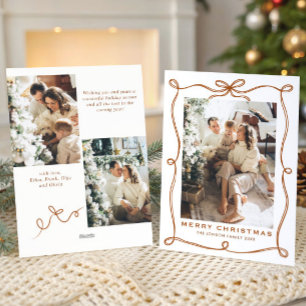 Cartes Pour Fêtes Annuelles Funky Joyeux Noël Boho Nœud Ruban 3 Photo