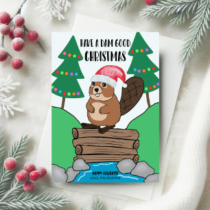 Cartes Pour Fêtes Annuelles Funky Père Noël Beaver Dam Bon Noël