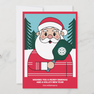 Cartes Pour Fêtes Annuelles Funky Pickleball Noël Père Noël Votre texte person