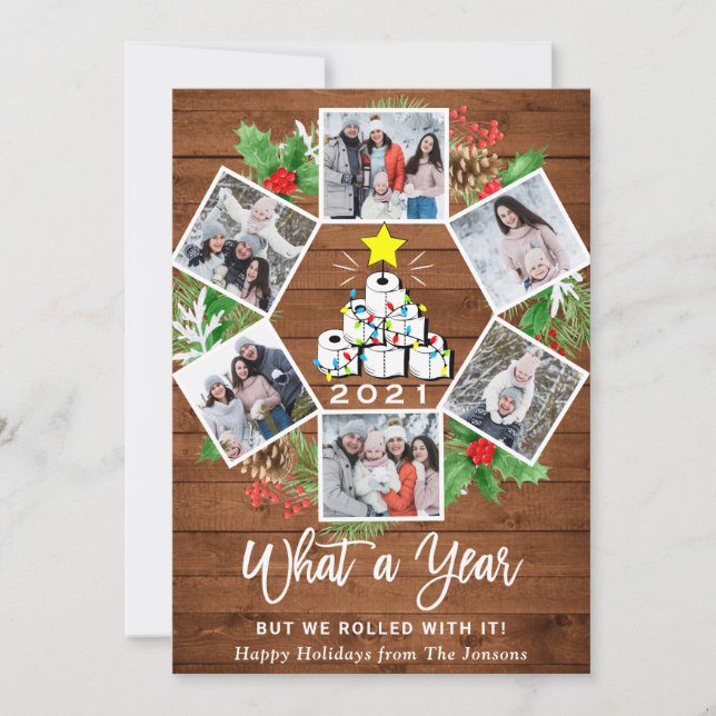 Cartes Pour Fêtes Annuelles Funky What a Year Christmas Tree 6 PHOTO (Devant)