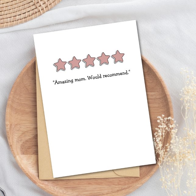 Cartes Pour Fêtes Annuelles Funny 5 étoiles critique la fête des mères (Créateur téléchargé)