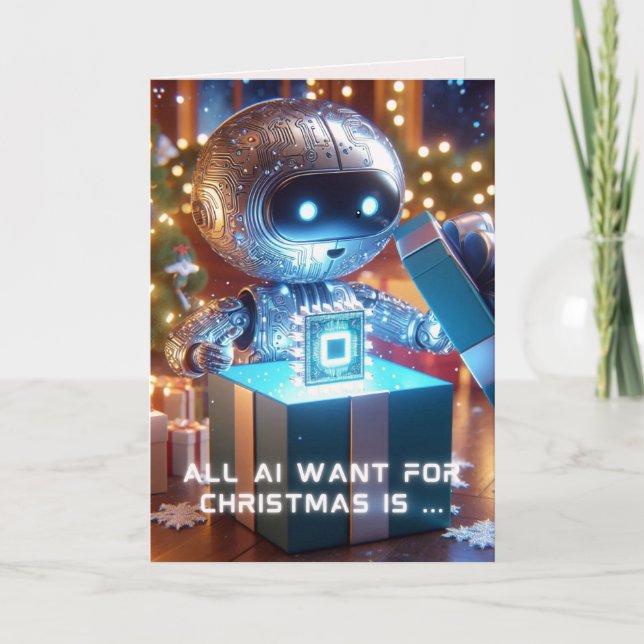 Cartes Pour Fêtes Annuelles Funny Ai Noël Chatbot Cadeau Entreprise Entreprise (Devant)
