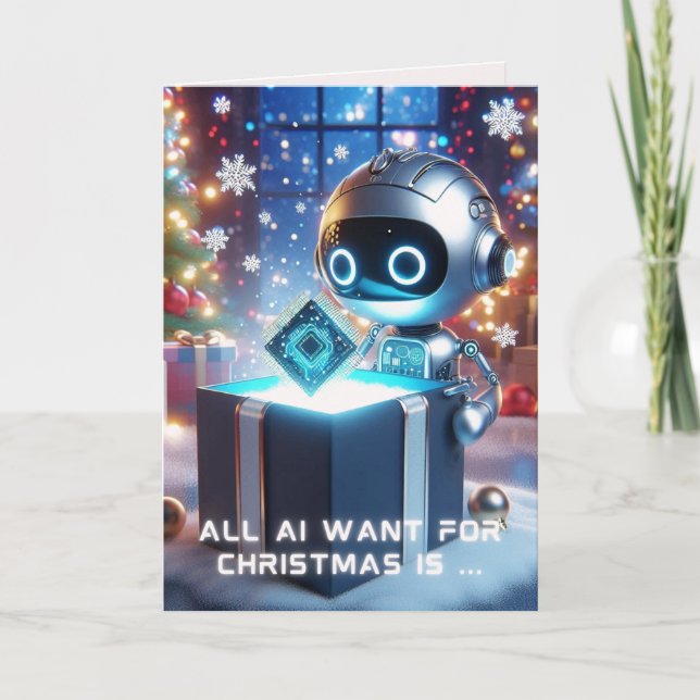 Cartes Pour Fêtes Annuelles Funny Ai Noël Chatbot Cadeau Entreprise Entreprise (Devant)