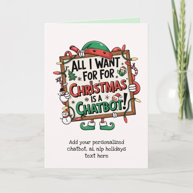 Cartes Pour Fêtes Annuelles Funny Ai Noël Chatbot Cadeau Entreprise Entreprise (Devant)