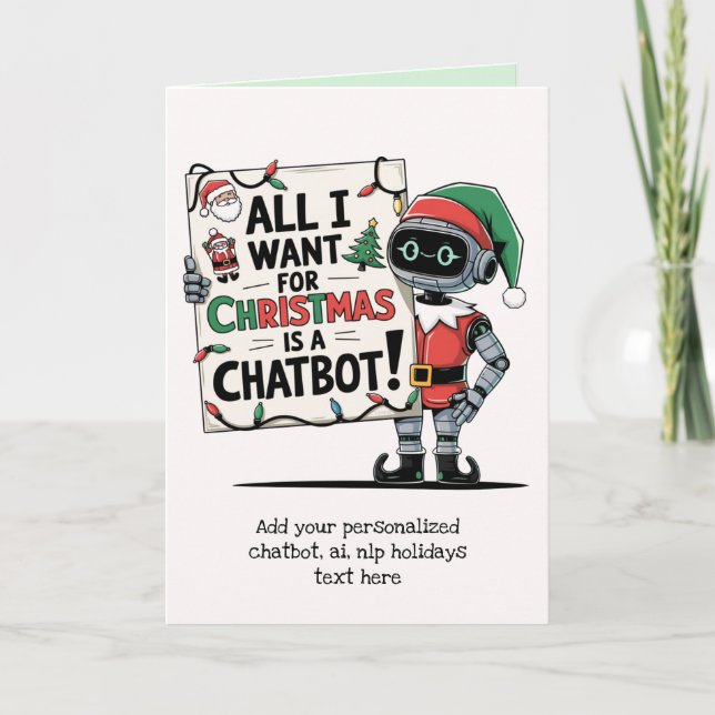 Cartes Pour Fêtes Annuelles Funny Ai Noël Chatbot Cadeau Entreprise Entreprise (Devant)