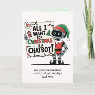 Cartes Pour Fêtes Annuelles Funny Ai Noël Chatbot Cadeau Entreprise Entreprise