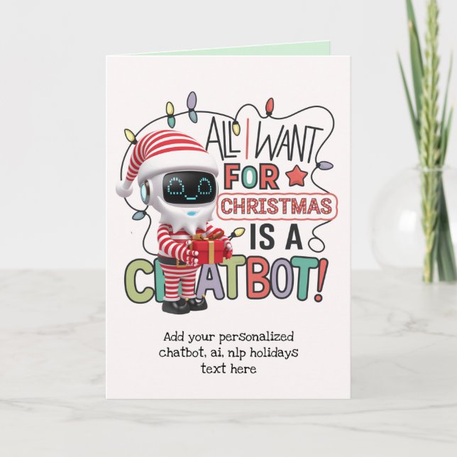 Cartes Pour Fêtes Annuelles Funny Ai Noël Chatbot Cadeau Entreprise Entreprise (Devant)