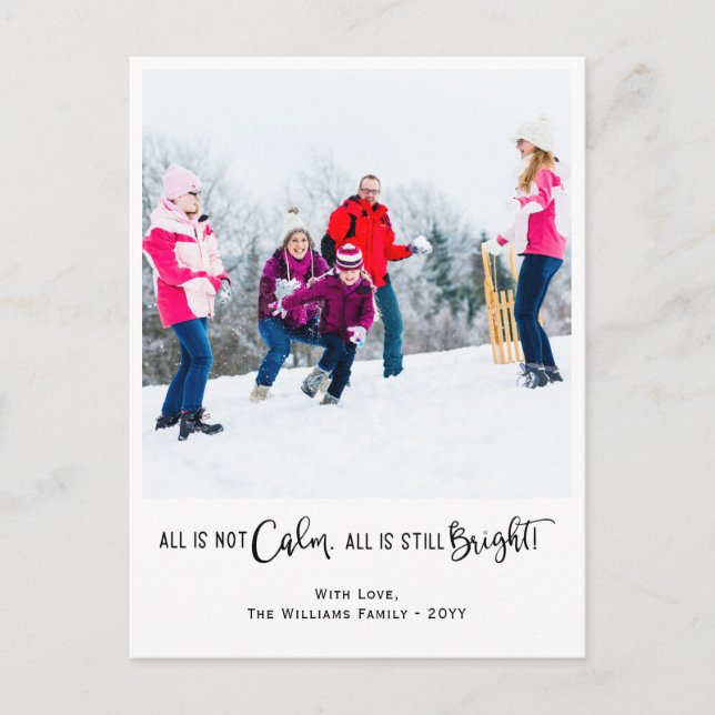 Cartes Pour Fêtes Annuelles Funny All is Not Calm Holiday Photo Postcard (Devant)