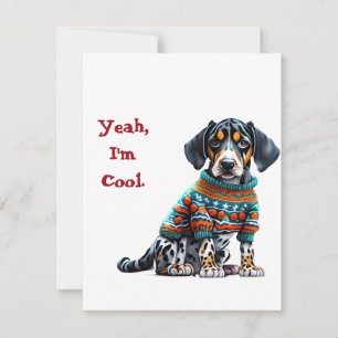 Cartes Pour Fêtes Annuelles Funny American Leopard Hound dans le pull de Noël