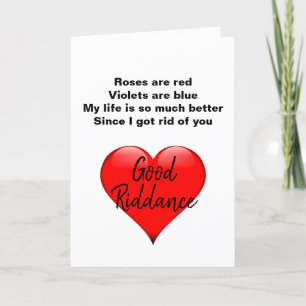 Cartes Pour Fêtes Annuelles Funny Anti-Valentines Day Sarcasm Poem