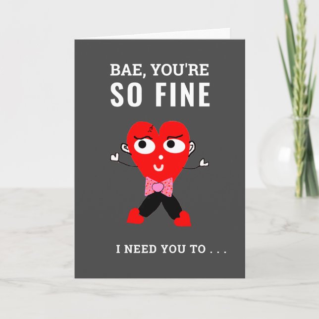Cartes Pour Fêtes Annuelles Funny Bae Valentine Red Heart Girami Nom (Devant)