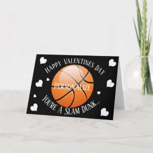 Cartes Pour Fêtes Annuelles Funny Basketball Slam Dunk Valentines