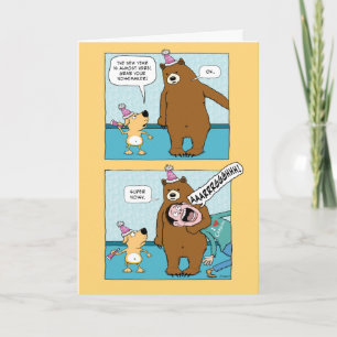 Cartes Pour Fêtes Annuelles Funny Bear a Noisemaker Nouvel An