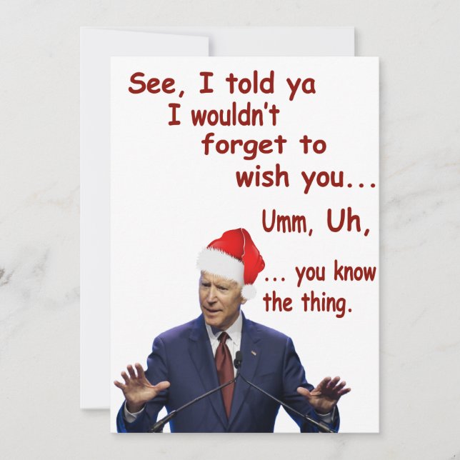 Cartes Pour Fêtes Annuelles Funny Biden Merry Christmas Xmas Gift (Devant)