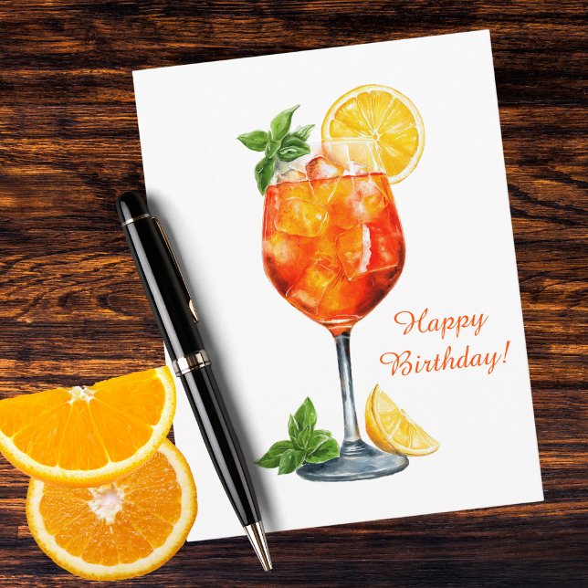 Cartes Pour Fêtes Annuelles Funny Birthday Spritz Italian Cocktail Custom (Créateur téléchargé)