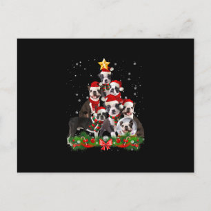 Cartes Pour Fêtes Annuelles Funny Boston Terrier Chien cadeau de Noël Arbre
