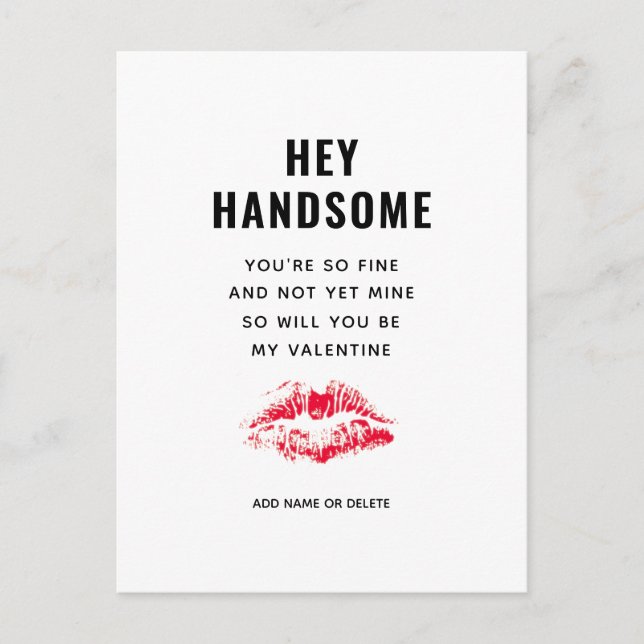 Cartes Pour Fêtes Annuelles Funny Boyfriend Valentines Day Poème Rouge Embrass (Devant)