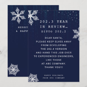 Cartes Pour Fêtes Annuelles Funny Business Year in Review Engineer Noël