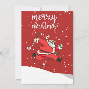 Cartes Pour Fêtes Annuelles Funny cadeau de golf du Père Noël pour Joyeux Noël