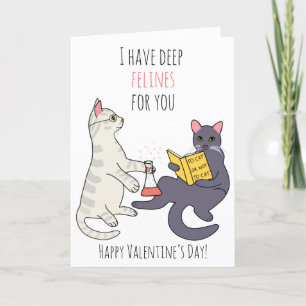 Cartes Pour Fêtes Annuelles Funny cat felines profonds Valentine's Day