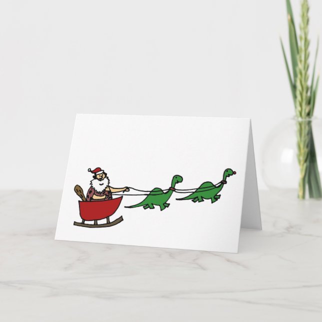 Cartes Pour Fêtes Annuelles Funny Caveman Santa Claus (Devant)