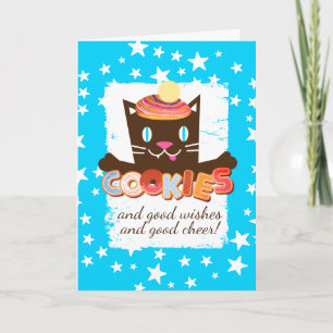 Cartes Pour Fêtes Annuelles Funny chat biscuits de Noël boulangerie boulangeri