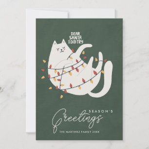 Cartes Pour Fêtes Annuelles Funny Chat feux de Noël Bonnes Fêtes