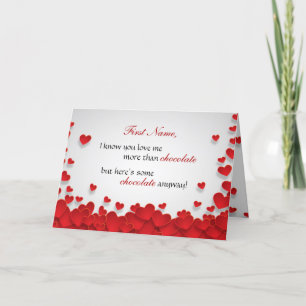 Cartes Pour Fêtes Annuelles Funny Chocolate Lovers Valentine's Day